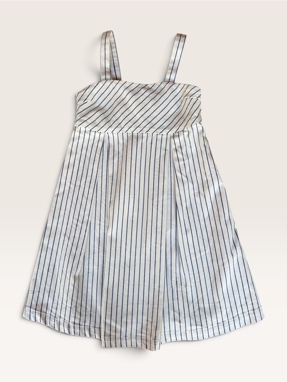 DL1961 White Dress with Navy Pinstripes